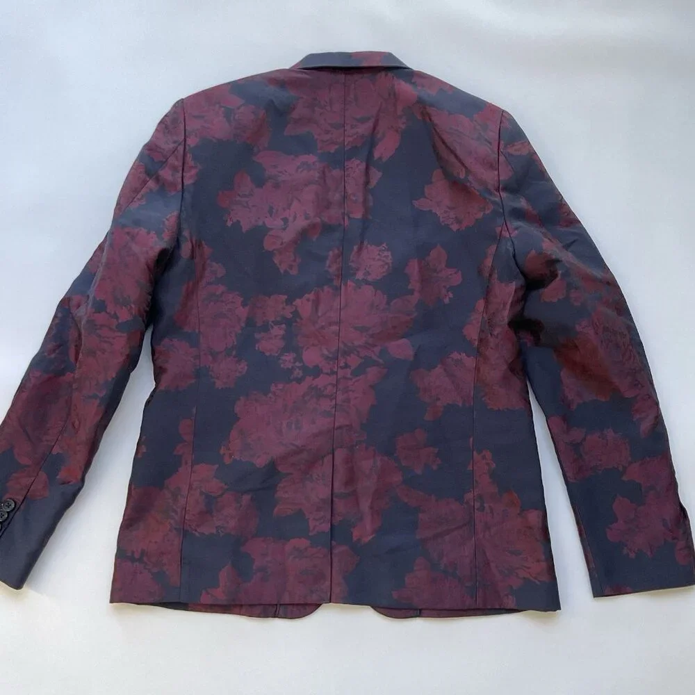 Guess Men’s Jacquard Floral Blazer Allover Floral Printed Size M